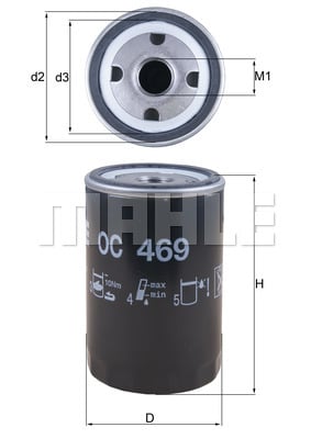 Öljynsuodatin MAHLE ORIGINAL OC 469