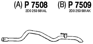 Pakoputki, Takana, VW LT 28-35 Buss II, LT 28-46 Flak/chassi II, LT 28-46 Skåp II, 2D0253681AK
