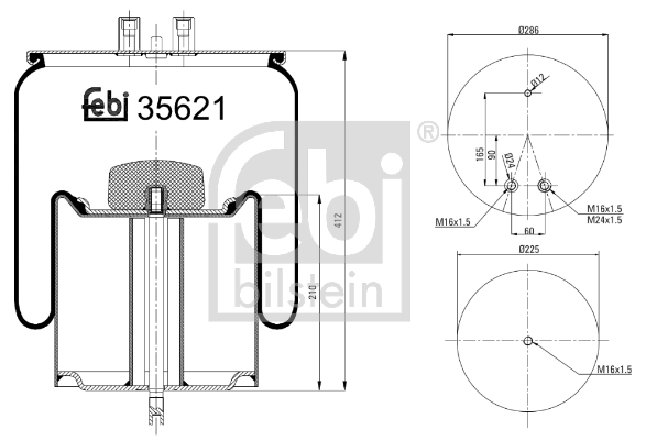 Metallipalje, ilmajousitus FEBI BILSTEIN 35621