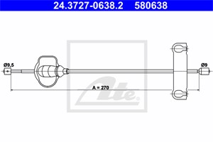 Vaijeri, käsijarru, Edessä, FORD COUGAR, MONDEO I, MONDEO II, MONDEO Sedan I, MONDEO Sedan II, MONDEO Turnier I, MONDEO Turnier II, 6750