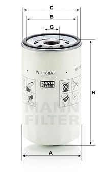 Öljynsuodatin MANN-FILTER W 1168/6