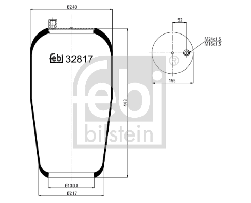 Metallipalje, ilmajousitus FEBI BILSTEIN 32817