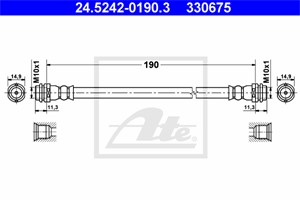 Jarruletku, Taka-akseli, AUDI A2, 8Z0 611 775 A, 8Z0 611 775 B