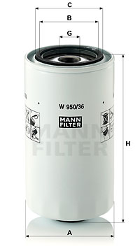 Öljynsuodatin MANN-FILTER W 950/36