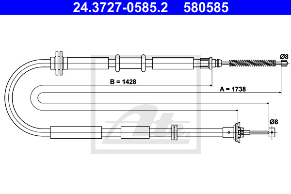 Cable, parking brake ATE 24.3727-0585.2