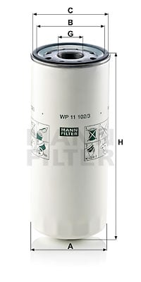 Öljynsuodatin MANN-FILTER WP 11 102/3