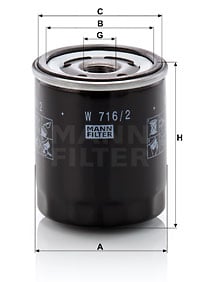 Öljynsuodatin MANN-FILTER W 716/2