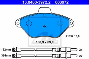Jarrupalasarja, levyjarru, Etuakseli, CITROËN XANTIA Break, 4251 57, 4252 92, 95 667 787