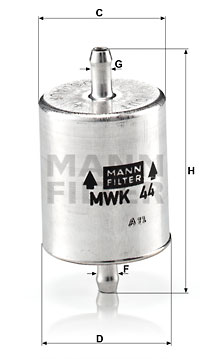 Polttoainesuodatin MANN-FILTER MWK 44