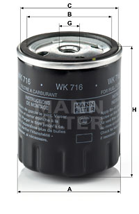 Polttoainesuodatin MANN-FILTER WK 716