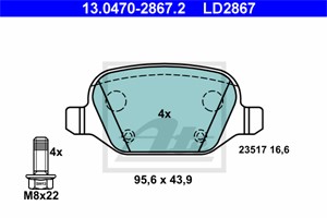 Jarrupalasarja, levyjarru, Taka-akseli, ALFA ROMEO 147, 156, 156 Sportwagon, GT, FIAT LINEA, LANCIA LYBRA, LYBRA SW, 77362275, 77362276,