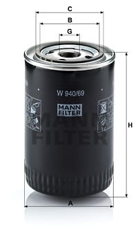 Öljynsuodatin MANN-FILTER W 940/69