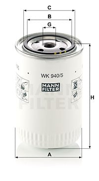 Polttoainesuodatin MANN-FILTER WK 940/5