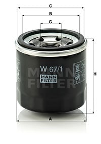 Öljynsuodatin MANN-FILTER W 67/1