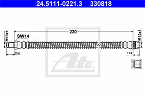 Jarruletku, Taka-akseli, Takana, Ulompi, Jarrusatulassa, NISSAN,OPEL,RENAULT,VAUXHALL, 44 12 727, 44 18 515, 46213-00QAC, 82 00 003 481,