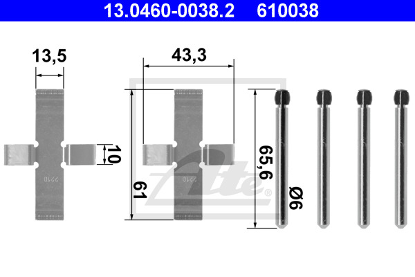 Tarvikesarja, jarrupala ATE 13.0460-0038.2