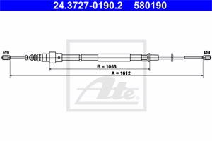 Vaijeri, käsijarru, Takana, AUDI TT, TT Roadster, 8N0 609 721 B, 8N0 609 721 C