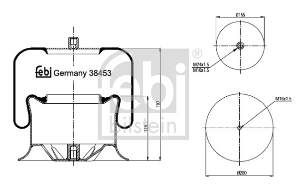 Metallipalje, ilmajousitus FEBI BILSTEIN 38453