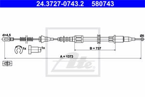 Vaijeri, käsijarru, Taakse, vasen, CHEVROLET,OPEL,VAUXHALL, 5 22 615, 5 22 643, 90445985, 90538700