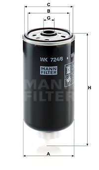 Polttoainesuodatin MANN-FILTER WK 724/6