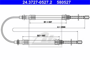 Vaijeri, käsijarru, Takana, CITROËN,FIAT,PEUGEOT, 4450938, 4834 76, ZF 04 450 938