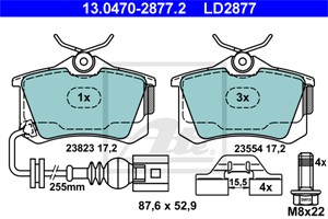 Jarrupalasarja, levyjarru, Taka-akseli, SEAT CORDOBA, IBIZA III, VW LUPO, POLO, POLO Sedan, POLO Van Skåp / kombi, 6Q0 698 451 B, 6Q0 69