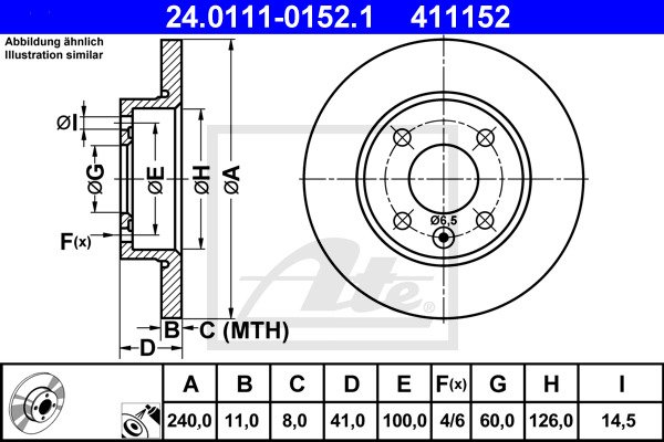 Jarrulevy ATE 24.0111-0152.1