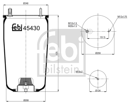 Metallipalje, ilmajousitus FEBI BILSTEIN 45430