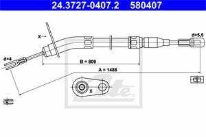 Vaijeri, käsijarru, Takana, MERCEDES-BENZ /8 [W114, W115], /8 Coupé [W114], 115 420 20 85, 115 420 26 85, 115 420 27 85, A 115 420 20 85