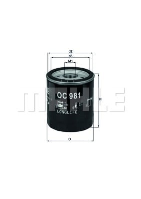 Öljynsuodatin MAHLE ORIGINAL OC 981