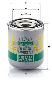 Ilmankuivaus patruuna, paineilmalaite MANN-FILTER TB 1394/1 x