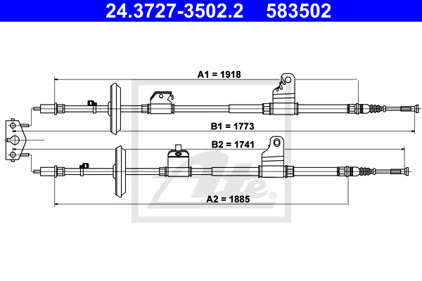Cable, parking brake ATE 24.3727-3502.2
