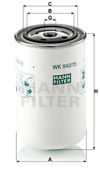 Polttoainesuodatin MANN-FILTER WK 940/15