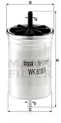 Polttoainesuodatin MANN-FILTER WK 618/1