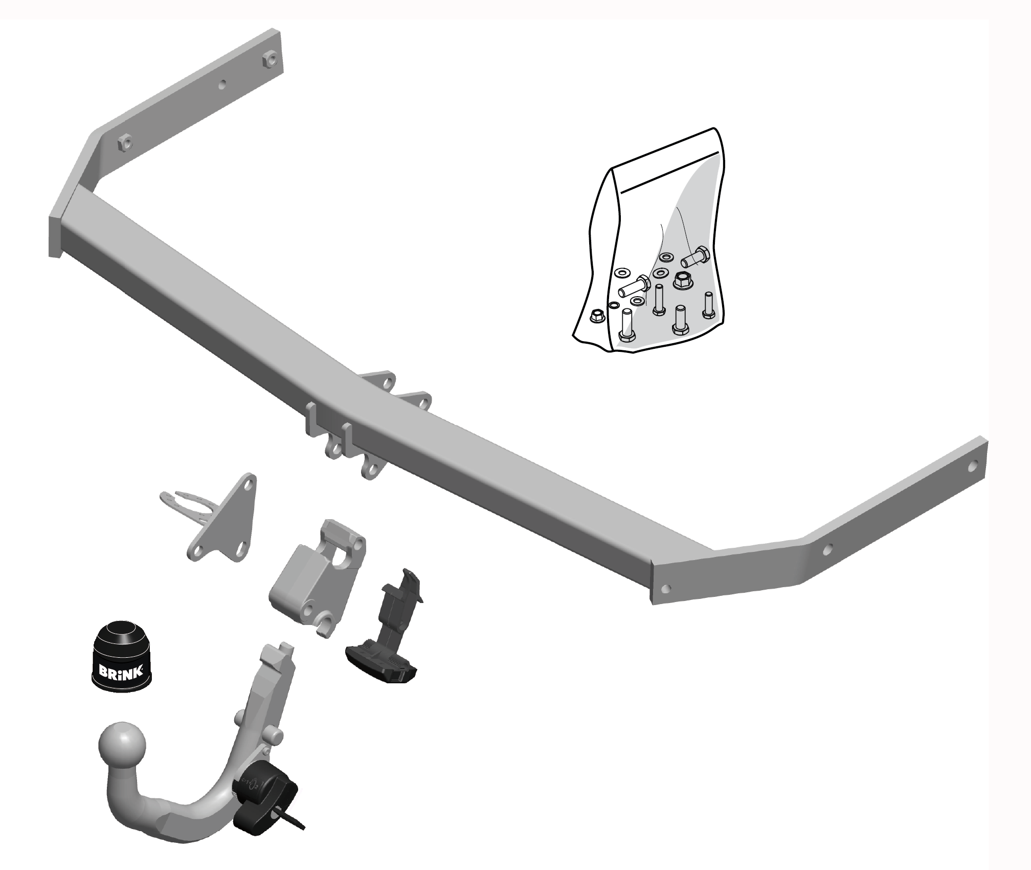 Vetokoukku BRINK 515100 Audi A3'03-12, VW Golf Plus '05-09, Golf VI '08-13