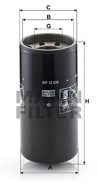Öljynsuodatin MANN-FILTER WP 12 308