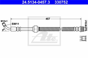 Jarruletku, Etuakseli, Alla, Yläpuolella, NISSAN,OPEL,RENAULT,VAUXHALL, 44 03 645, 46201-00QAC, 82 00 057 460, 82 00 673 551, 9111645