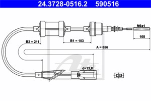 Vaijeri, kytkimen käyttö, FIAT PUNTO, PUNTO Cabriolet, PUNTO Van, LANCIA Y, 46451736, 46461939, 46469621, 7780034