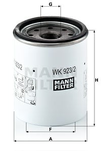 Polttoainesuodatin MANN-FILTER WK 923/2 x