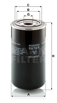 Suodatin, työhydrauliikka MANN-FILTER WD 950/5