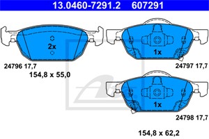 Jarrupalasarja, levyjarru, Etuakseli, HONDA ACCORD VIII, ACCORD Kombi VIII, 45022-TL1-G00, 45022-TL1-G01