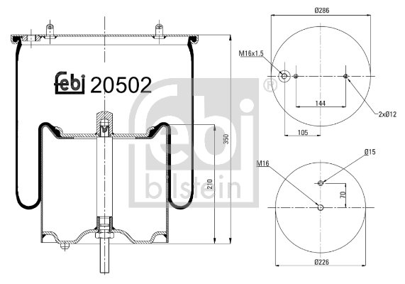 Metallipalje, ilmajousitus FEBI BILSTEIN 20502