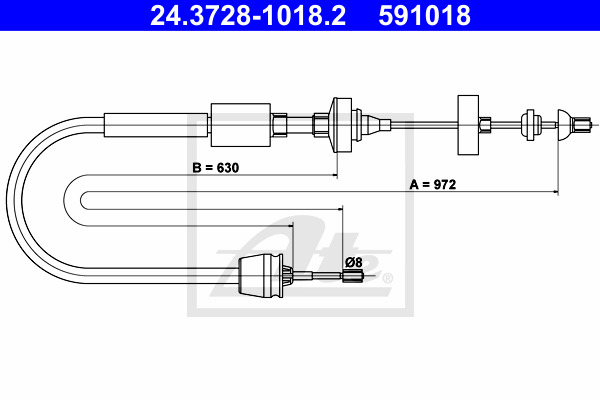 Kytkinvaijeri ATE 24.3728-1018.2