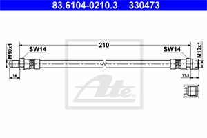Jarruletku, Takana, Vasen, MERCEDES-BENZ, 000 428 30 35, A 000 428 30 35