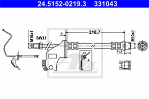 Jarruletku, Taka-akseli, oikea, OPEL,VAUXHALL, 13116134, 13334948, 5 62 179, 55 62 250