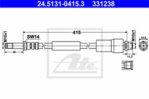 Jarruletku, Taka-akseli, MERCEDES-BENZ,VW, 2E0 611 707 B, 906 428 03 35, A 906 428 03 35