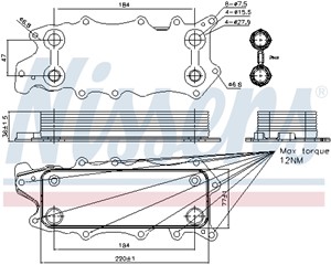Öljynjäähdytin, moottoriöljy, CHRYSLER,JEEP,MERCEDES-BENZ, 5179360AA, 5179360AB, 6421800165, 6421880001, A6421800165, A6421880001