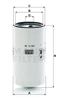 Suodatin, työhydrauliikka MANN-FILTER WD 10 002