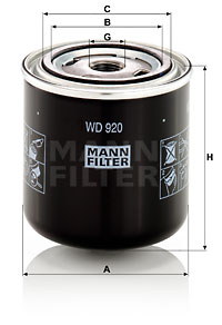 Suodatin, työhydrauliikka MANN-FILTER WD 920