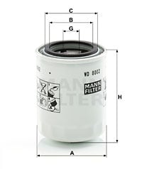 Öljynsuodatin MANN-FILTER WD 8002
